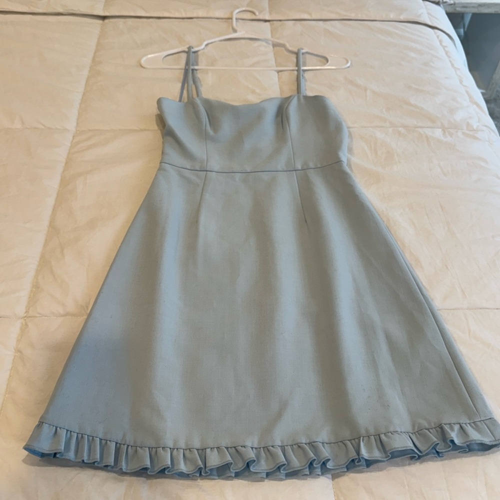 French Connection Blue Frill Mini Dress (Size 0)